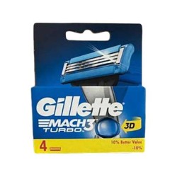 Gillette Mach3 Turbo 3D Blade refills - 4 Pieces 