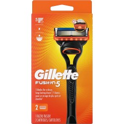 Gillette Fusion5 Men's Razor Handle + 2 Blade Refills 